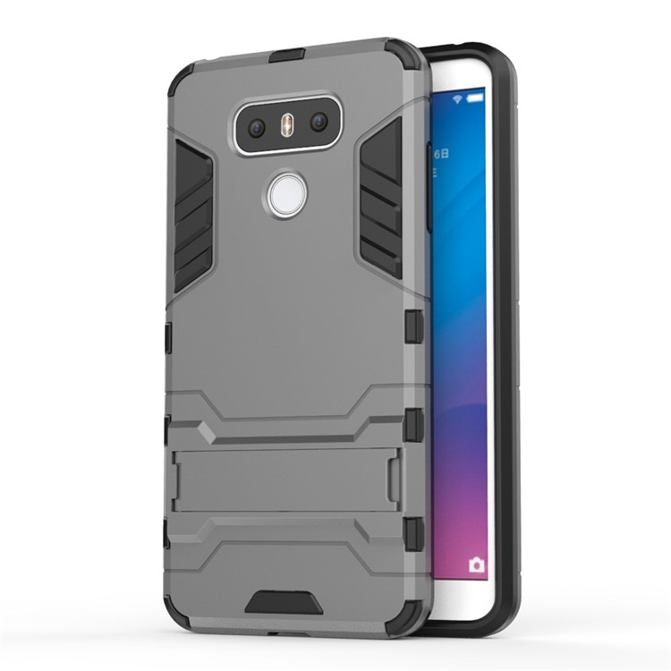 Cool Guard Hybrid Kickstand Phone Cover (Plastic + TPU) for LG G6 - Grey-1