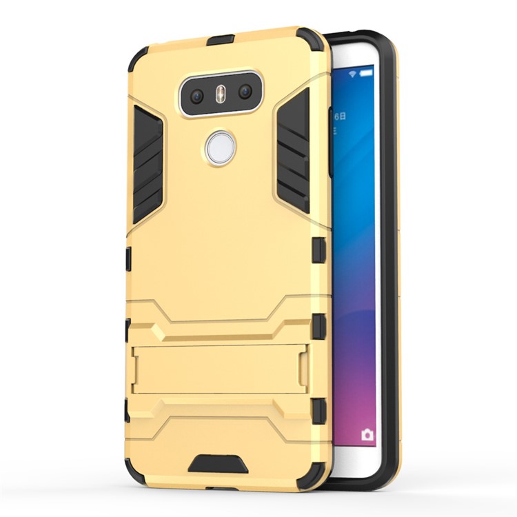 Cool Guard Hybrid Kickstand Mobile Phone Accessory (Plastic + TPU) for LG G6 - Gold-1