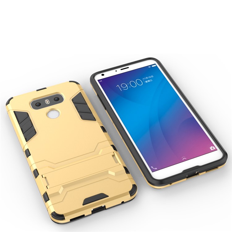 Cool Guard Hybrid Kickstand Mobile Phone Accessory (Plastic + TPU) for LG G6 - Gold-4
