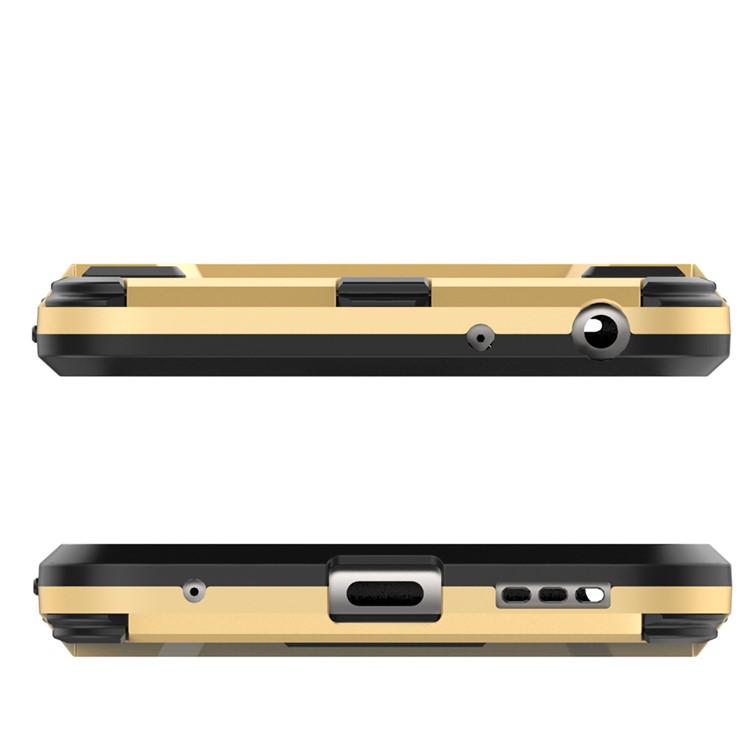Cool Guard Hybrid Kickstand Mobile Phone Accessory (Plastic + TPU) for LG G6 - Gold-8