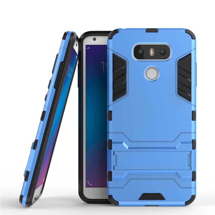 For LG G6 Cool Guard Hybrid Kickstand Phone Back Case (Plastic + TPU) - Baby Blue-2