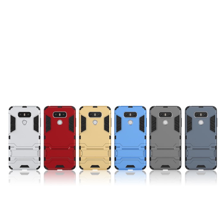 For LG G6 Cool Guard PC TPU Combo Back Cover Case with Kickstand - Dark Blue-3