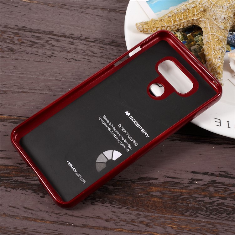 MERCURY GOOSPERY Glitter Powder Jelly TPU Back Case for LG G6 - Red-2