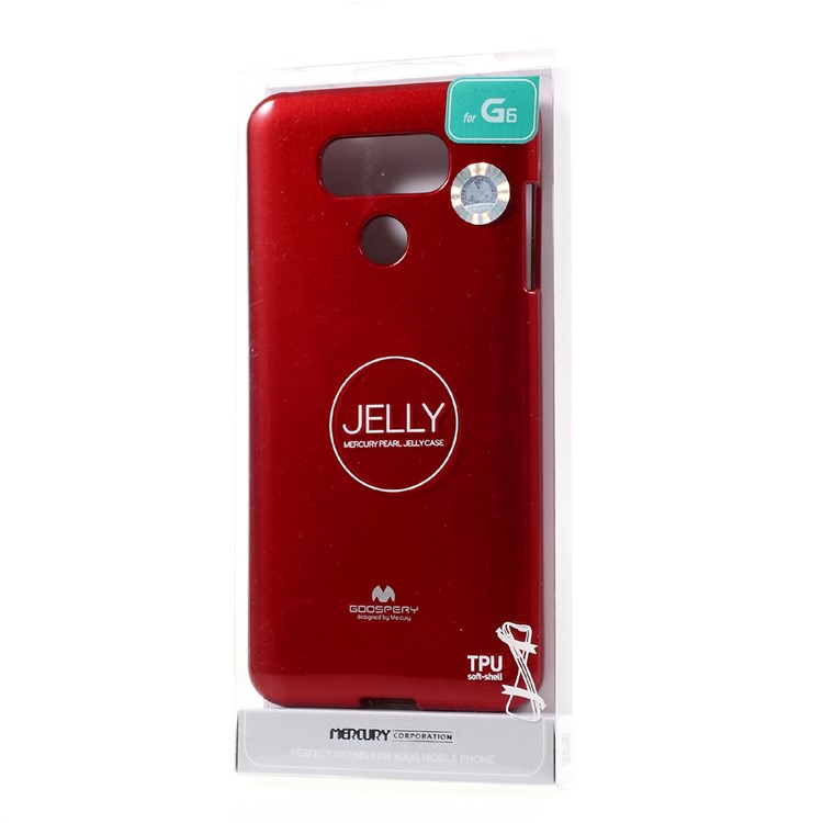 MERCURY GOOSPERY Glitter Powder Jelly TPU Back Case for LG G6 - Red-4