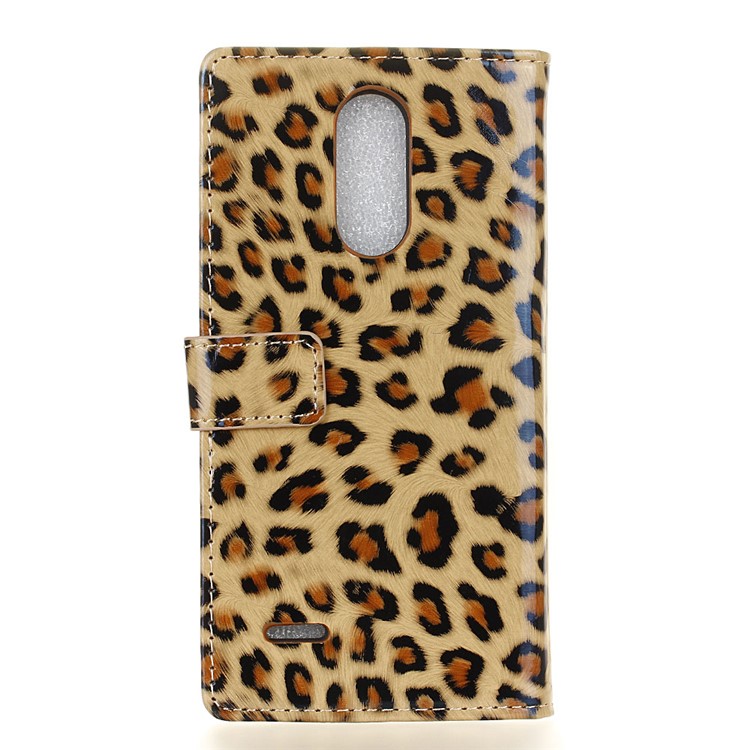 Leopard Pattern Leather Wallet Mobile Phone Case for LG K8 2017-2