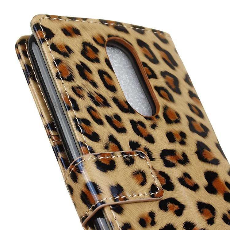 Leopard Pattern Leather Wallet Mobile Phone Case for LG K8 2017-3
