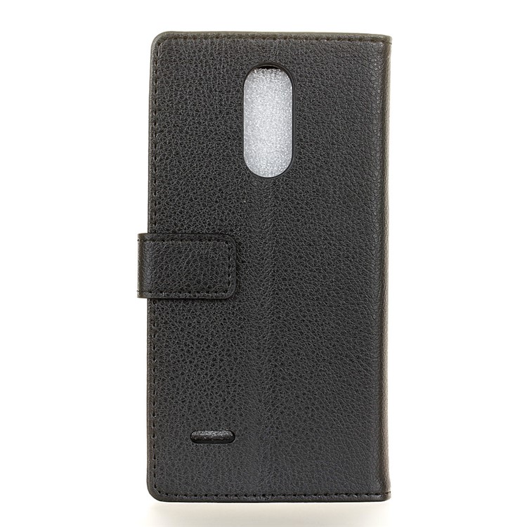 Litchi Grain PU Leather Wallet Mobile Case for LG K8 2017 EU Version - Black-2