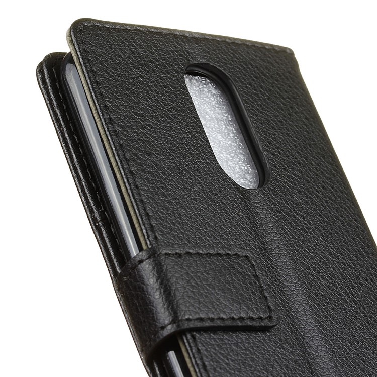 Litchi Grain PU Leather Wallet Mobile Case for LG K8 2017 EU Version - Black-4