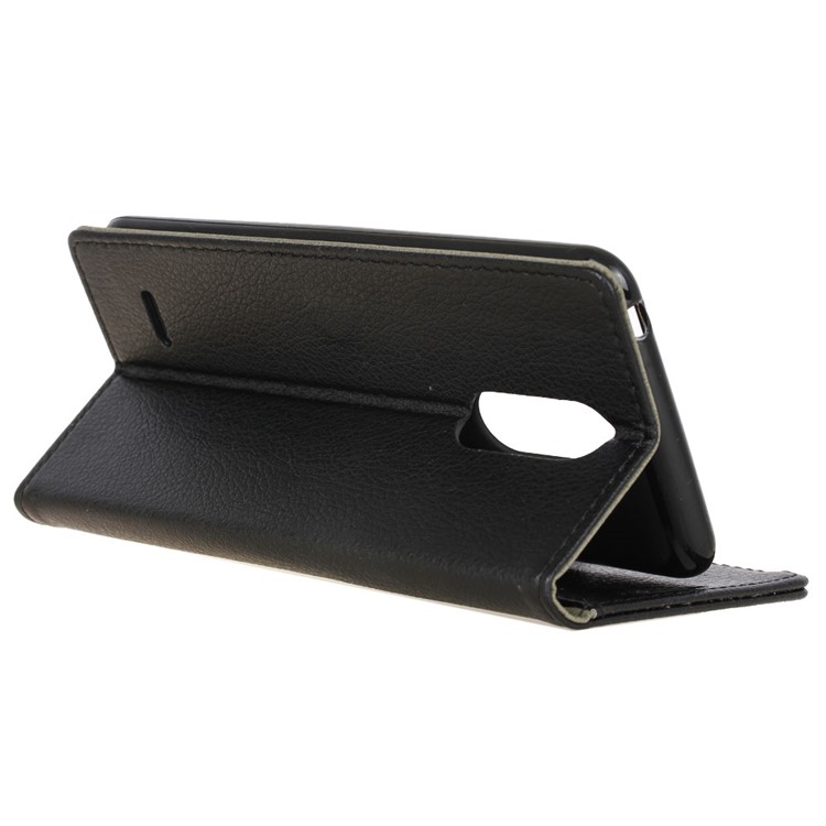 Litchi Grain PU Leather Wallet Mobile Case for LG K8 2017 EU Version - Black-7