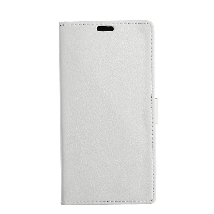 Litchi Grain Leather Wallet Stand Mobile Cover for LG K8 2017 EU Version - White-1