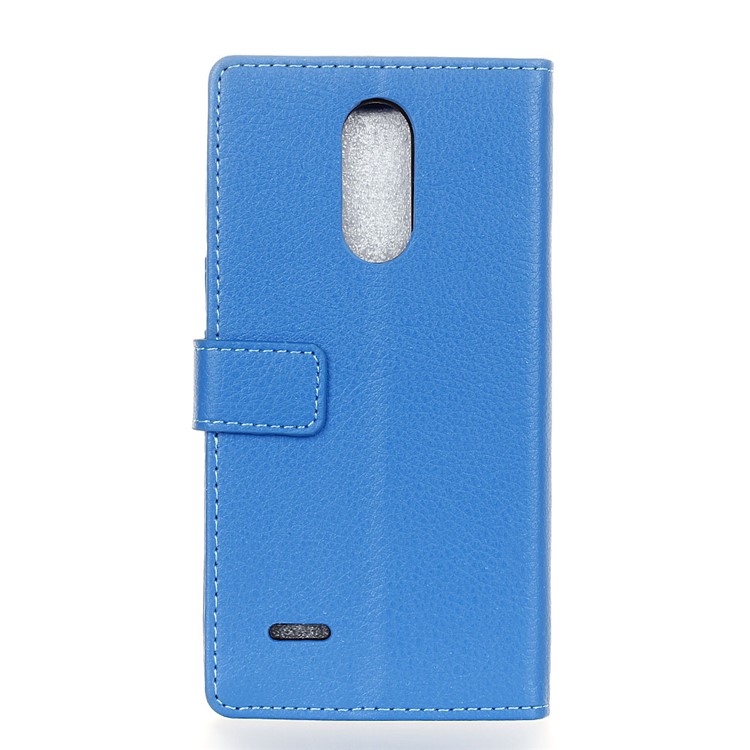 Litchi Grain Leather Flip Case with Wallet Slots for LG K8 2017 EU Version - Blue-2