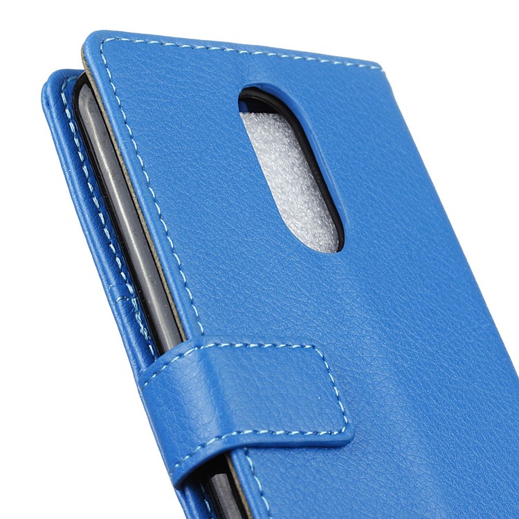 Litchi Grain Leather Flip Case with Wallet Slots for LG K8 2017 EU Version - Blue-4