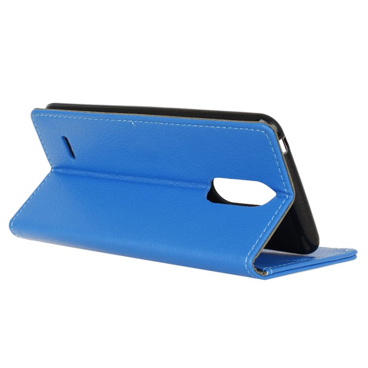 Litchi Grain Leather Flip Case with Wallet Slots for LG K8 2017 EU Version - Blue-7