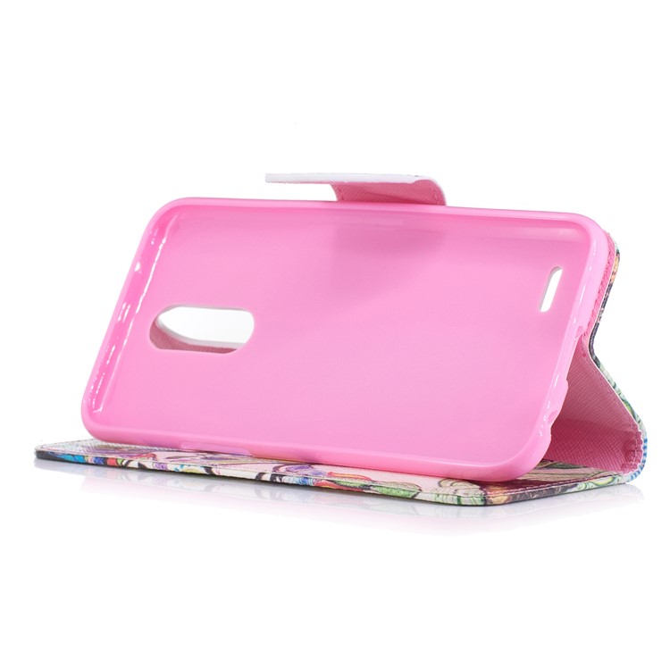 Pattern Printing Wallet Leather Stand Case for LG K10 (2017) - Colorized Tree-5