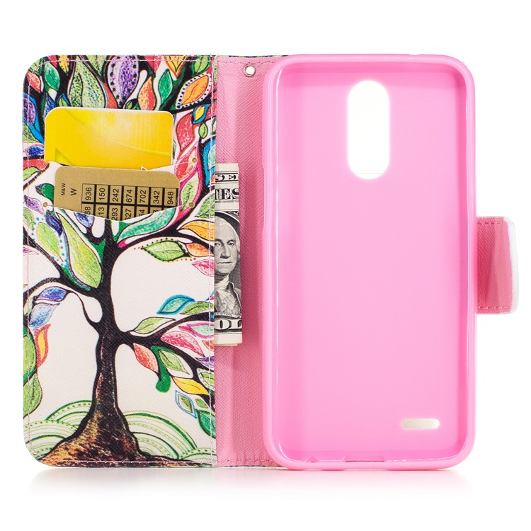 Pattern Printing Wallet Leather Stand Case for LG K10 (2017) - Colorized Tree-8