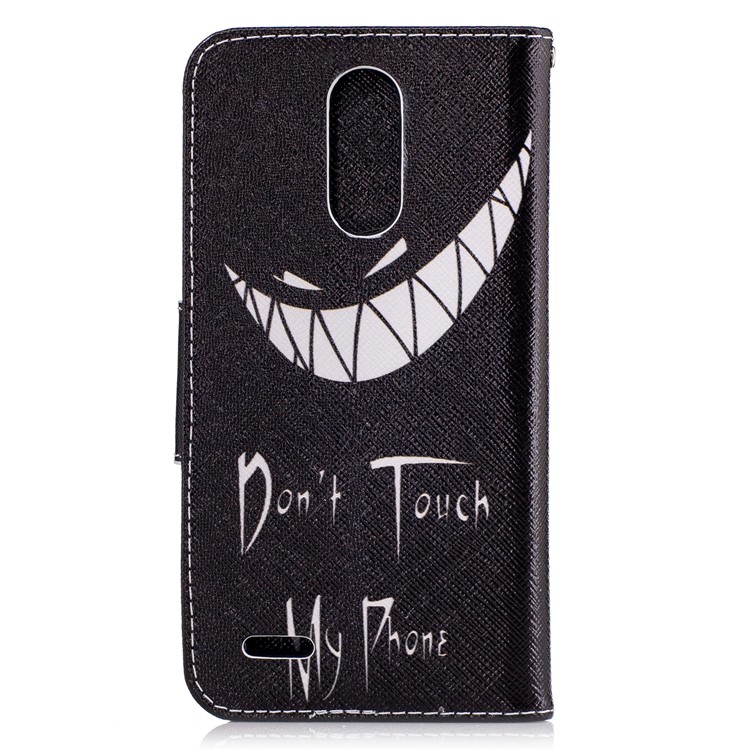 Pattern Printing PU Leather Flip Folio Wallet Case with Card Slot for LG K10 (2017) - Do not Touch My Phone-3