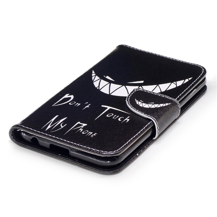 Pattern Printing PU Leather Flip Folio Wallet Case with Card Slot for LG K10 (2017) - Do not Touch My Phone-6