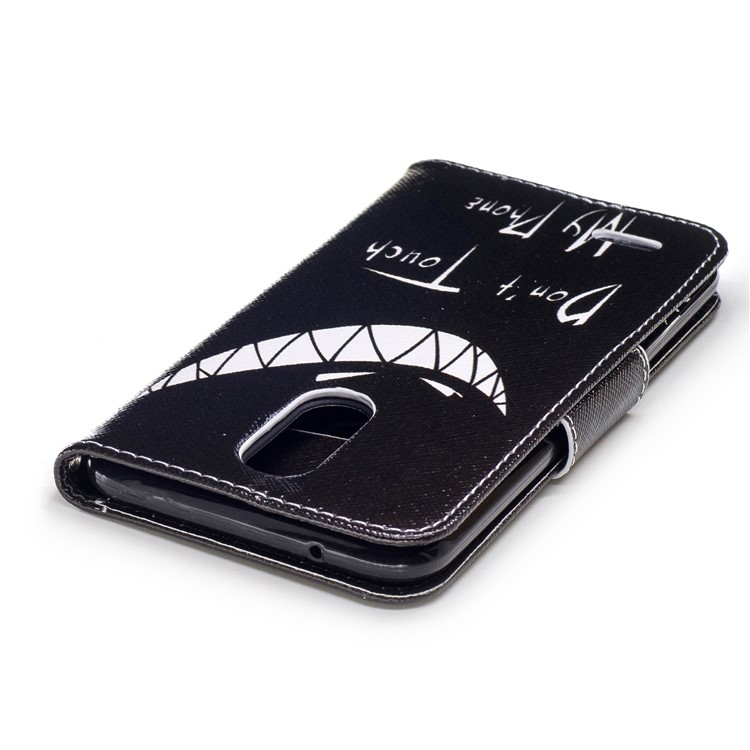 Pattern Printing PU Leather Flip Folio Wallet Case with Card Slot for LG K10 (2017) - Do not Touch My Phone-7