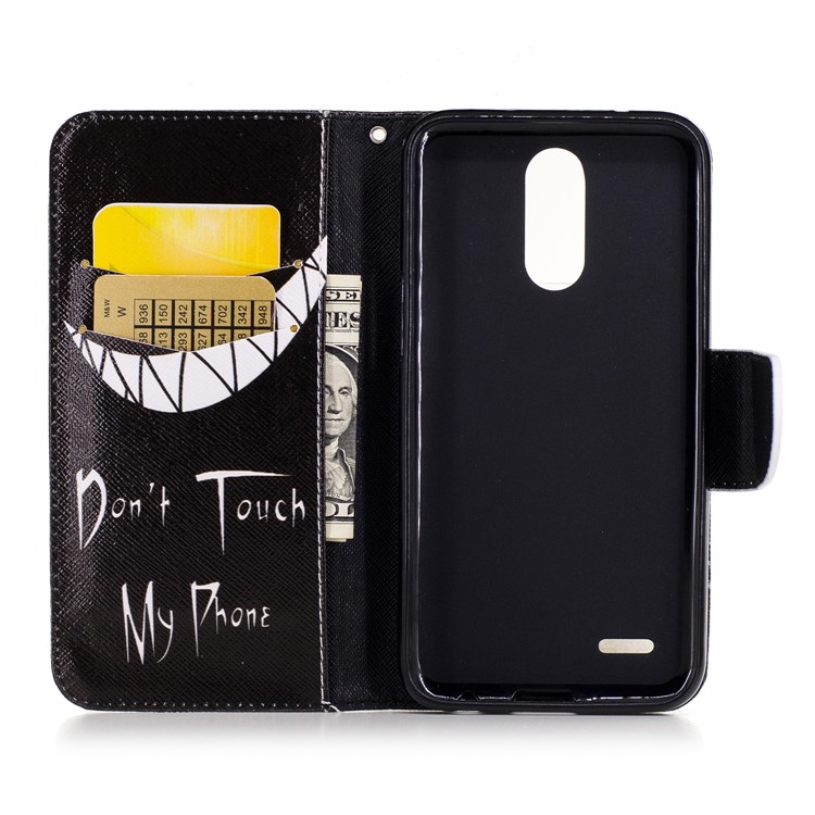 Pattern Printing PU Leather Flip Folio Wallet Case with Card Slot for LG K10 (2017) - Do not Touch My Phone-8