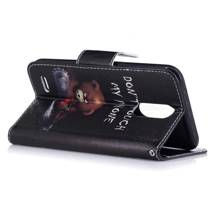Pattern Printing Magnetic Leather Stand Case for LG K10 (2017) - Brown Bear-4