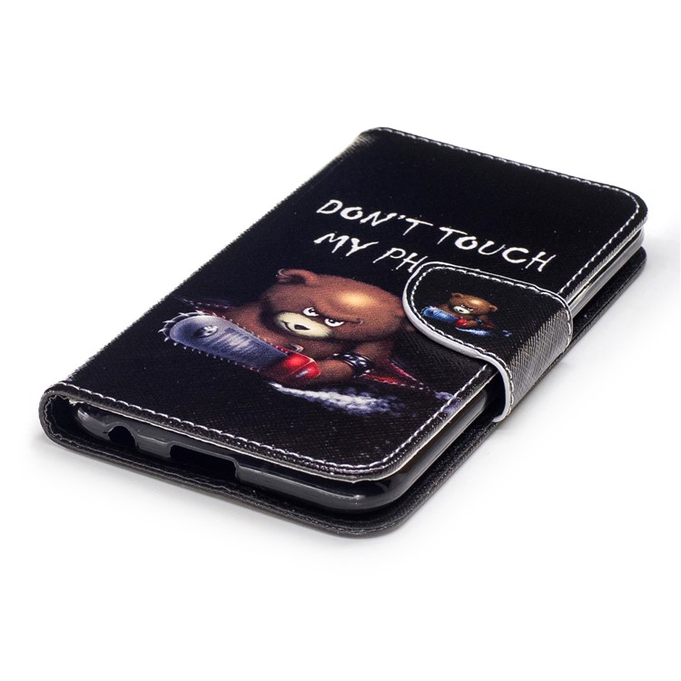 Pattern Printing Magnetic Leather Stand Case for LG K10 (2017) - Brown Bear-6