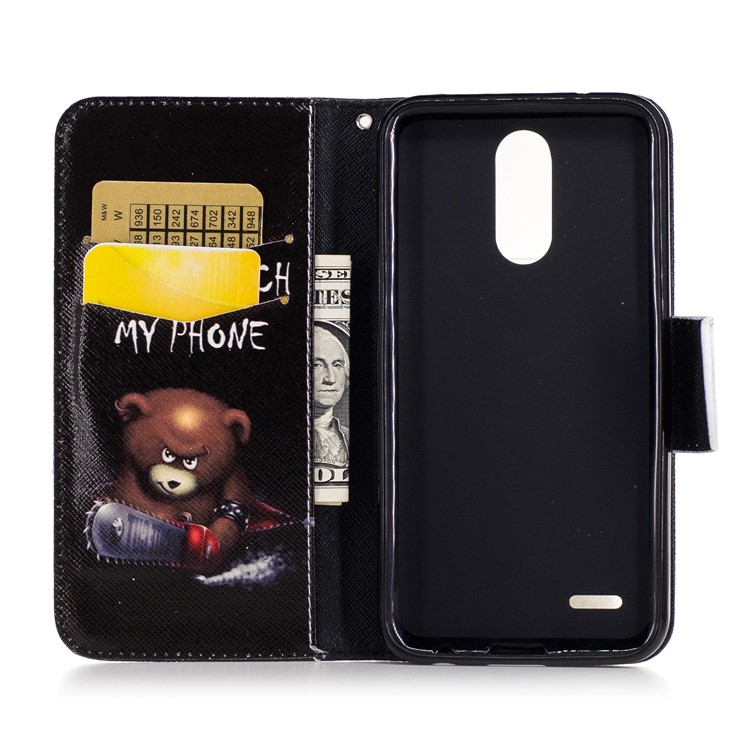 Pattern Printing Magnetic Leather Stand Case for LG K10 (2017) - Brown Bear-8