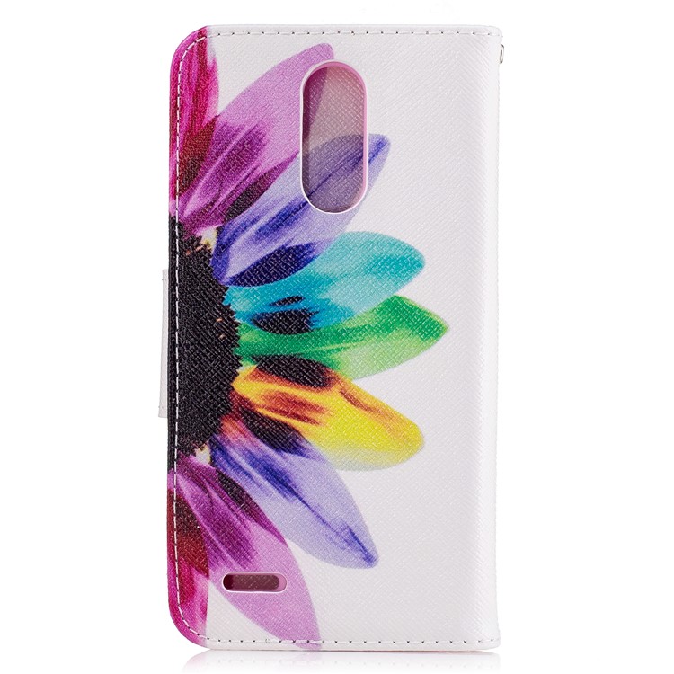 Pattern Printing Wallet Leather Case with Stand for LG K10 (2017) - Colorful Petals-3