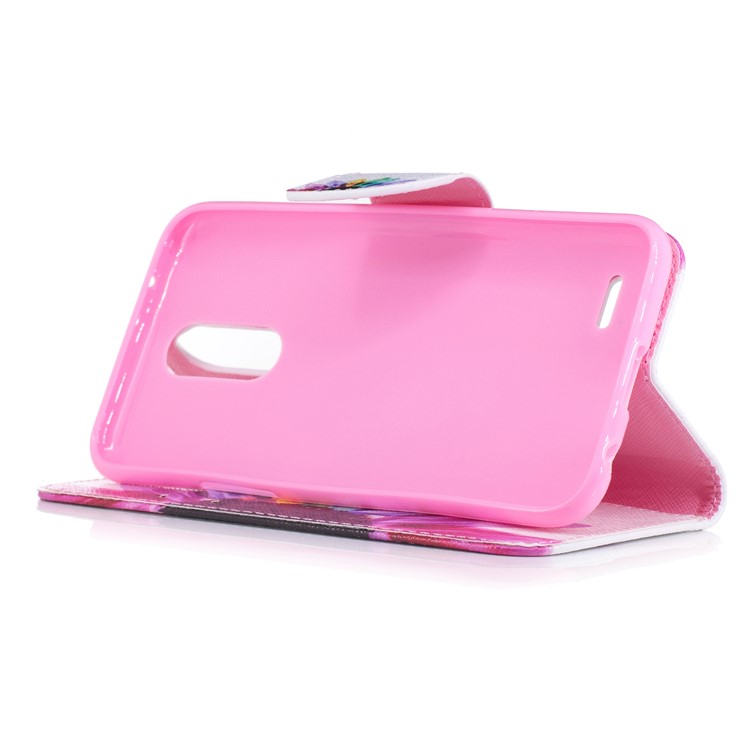 Pattern Printing Wallet Leather Case with Stand for LG K10 (2017) - Colorful Petals-5