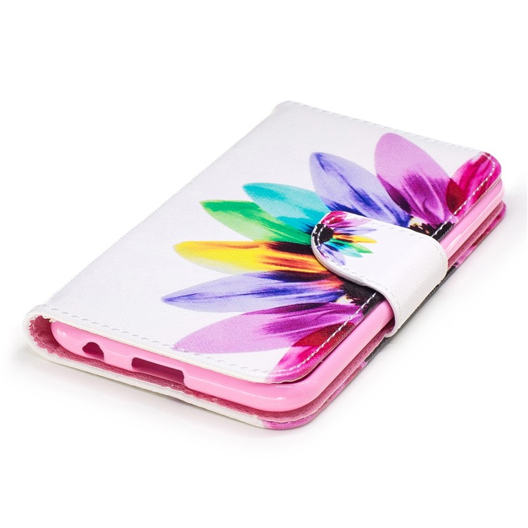 Pattern Printing Wallet Leather Case with Stand for LG K10 (2017) - Colorful Petals-6