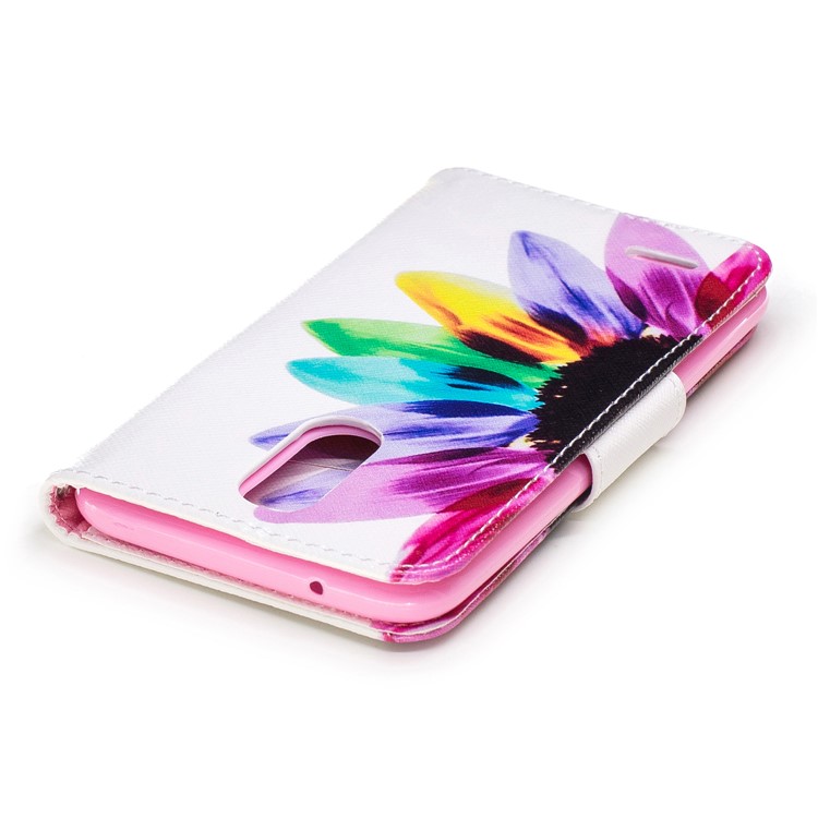 Pattern Printing Wallet Leather Case with Stand for LG K10 (2017) - Colorful Petals-7