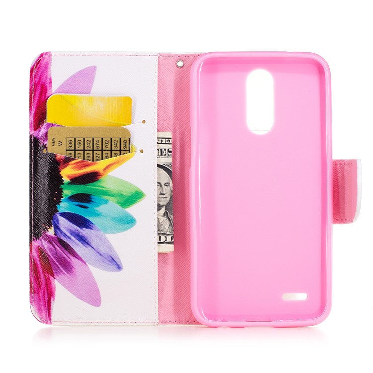 Pattern Printing Wallet Leather Case with Stand for LG K10 (2017) - Colorful Petals-8