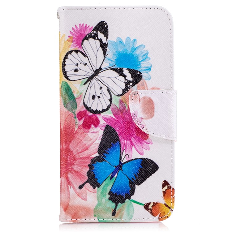 Pattern Printing Protective Leather Stand Case for LG K10 (2017) - Vivid Butterflies-2