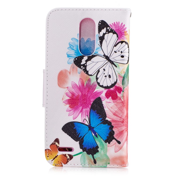 Pattern Printing Protective Leather Stand Case for LG K10 (2017) - Vivid Butterflies-3