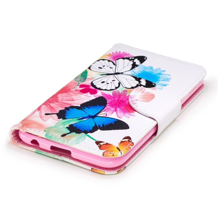 Pattern Printing Protective Leather Stand Case for LG K10 (2017) - Vivid Butterflies-6