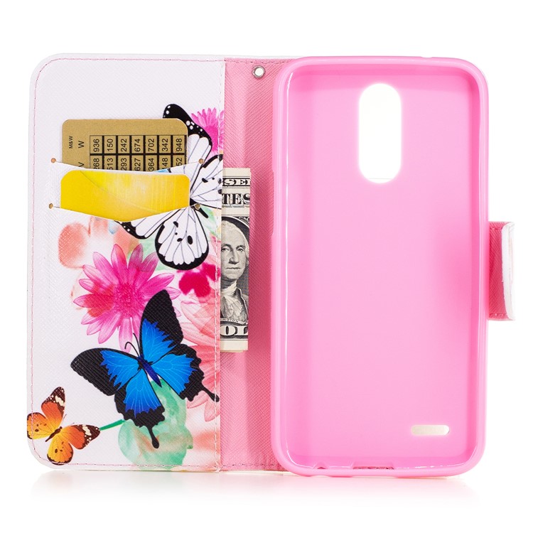 Pattern Printing Protective Leather Stand Case for LG K10 (2017) - Vivid Butterflies-8