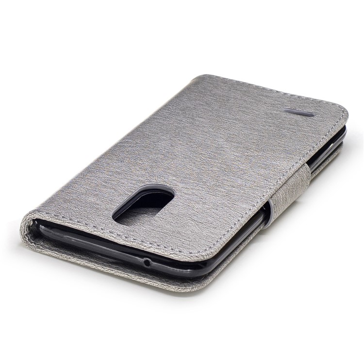 Para LG K10 (2017) Imprinted Bear Wallet Stand caso de couro com cordão - Cinza-7