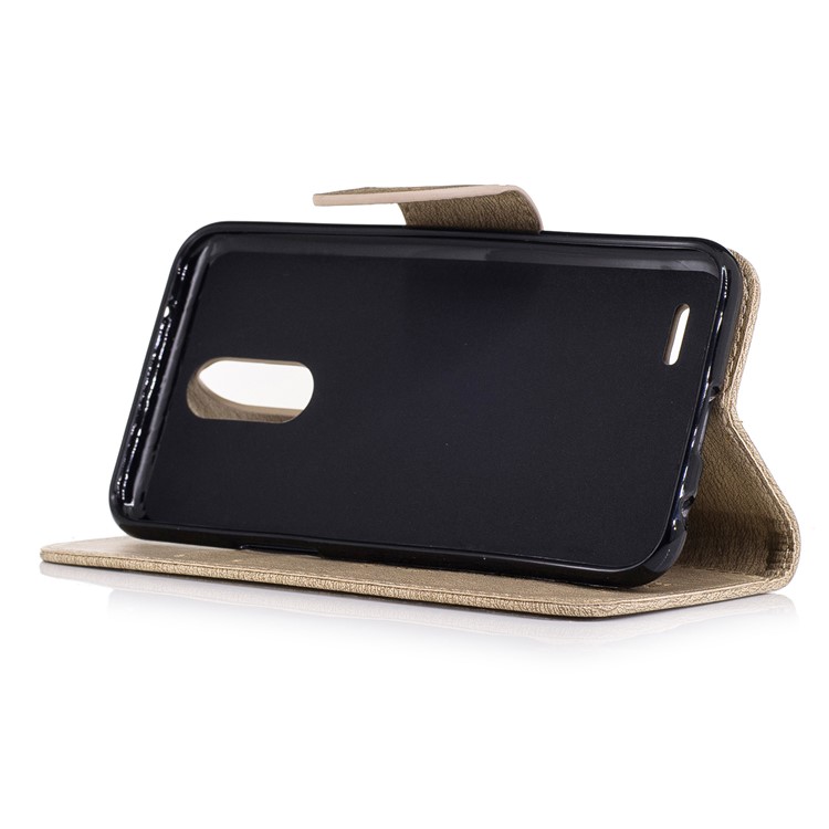 Custodia In Pelle Per Portafogli In Pelle Con Impresso Accessorio Per LG K10 (2017) - Cachi-5