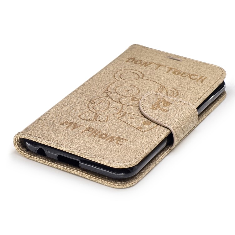 Custodia In Pelle Per Portafogli In Pelle Con Impresso Accessorio Per LG K10 (2017) - Cachi-6
