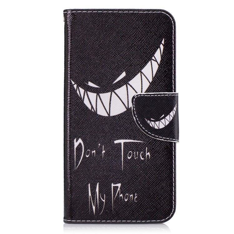 Pattern Printing Magnetic Leather Stand Cover for LG G6 - Do not Touch My Phone-2
