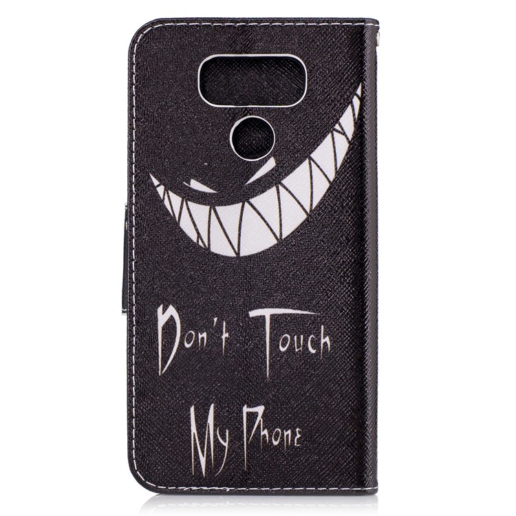 Pattern Printing Magnetic Leather Stand Cover for LG G6 - Do not Touch My Phone-3