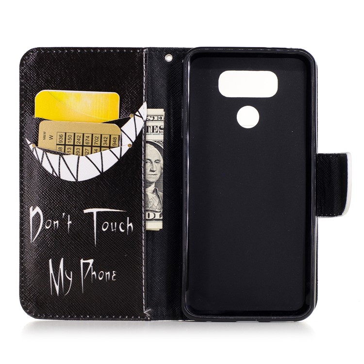 Pattern Printing Magnetic Leather Stand Cover for LG G6 - Do not Touch My Phone-8