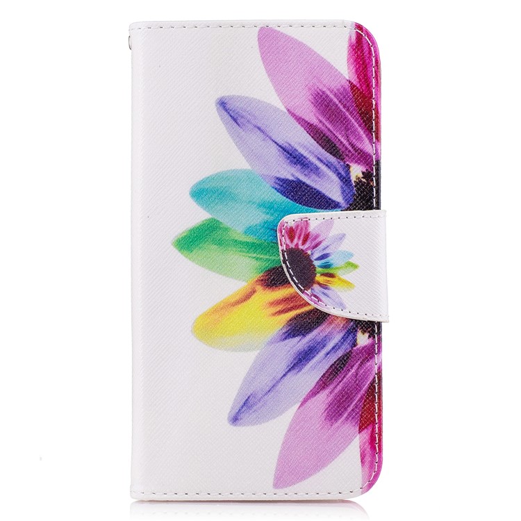 Pattern Printing Wallet Leather Mobile Phone Case for LG G6 - Colorized Petals-2