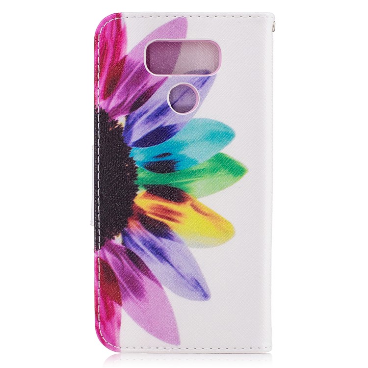 Pattern Printing Wallet Leather Mobile Phone Case for LG G6 - Colorized Petals-3