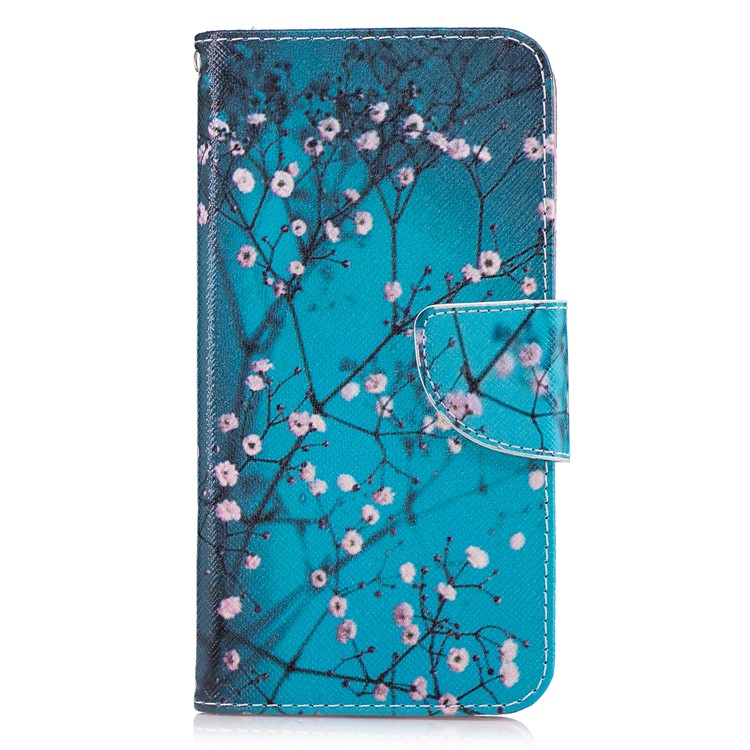 Pattern Printing Wallet Leather Case with Stand for LG G6 - Tree with Flowers-2