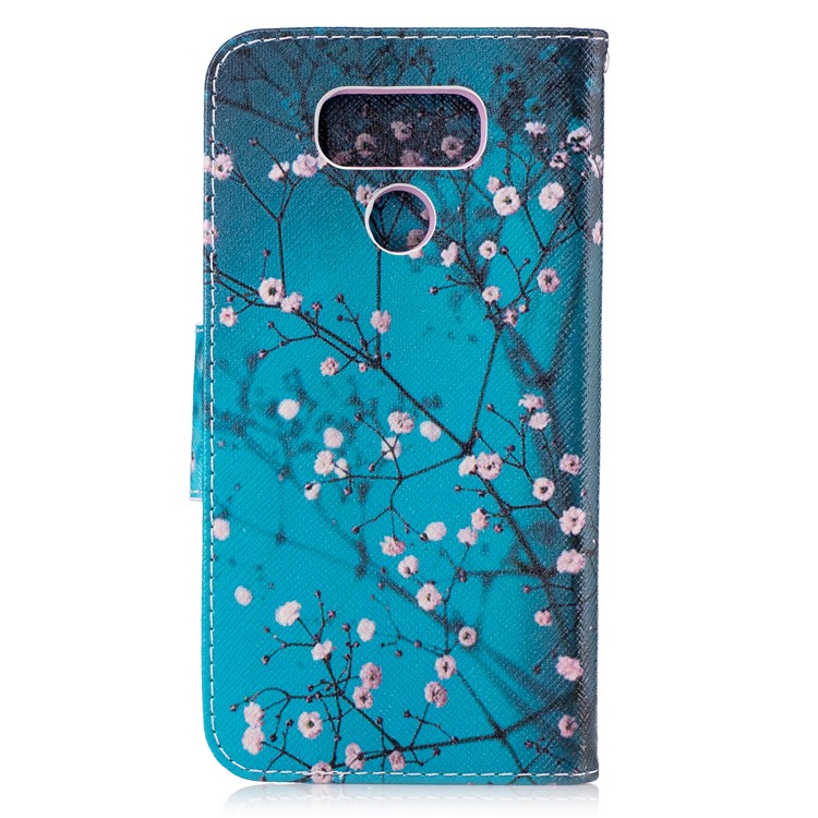 Pattern Printing Wallet Leather Case with Stand for LG G6 - Tree with Flowers-3