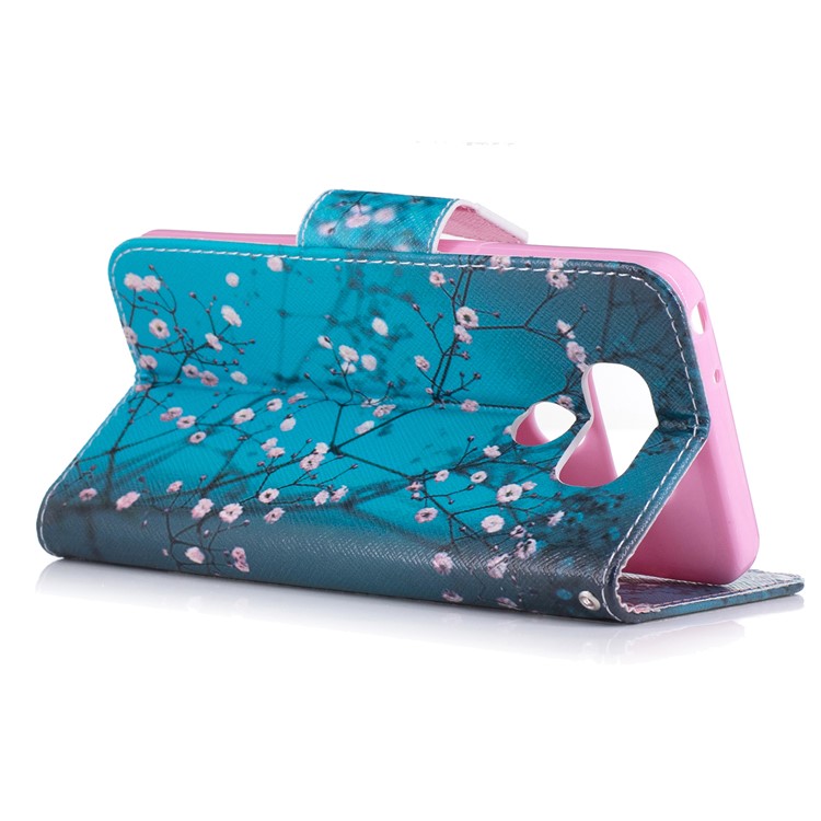 Pattern Printing Wallet Leather Case with Stand for LG G6 - Tree with Flowers-4