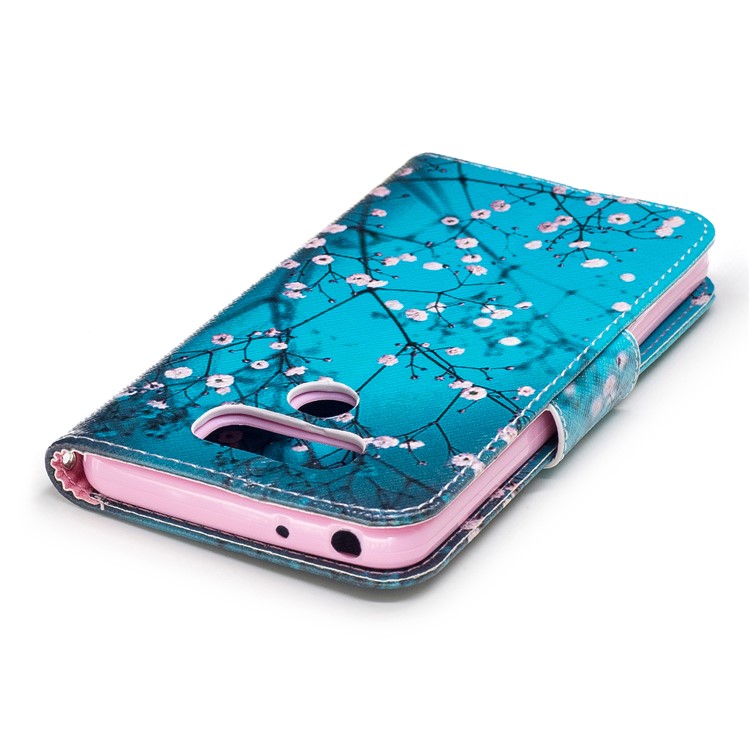 Pattern Printing Wallet Leather Case with Stand for LG G6 - Tree with Flowers-7
