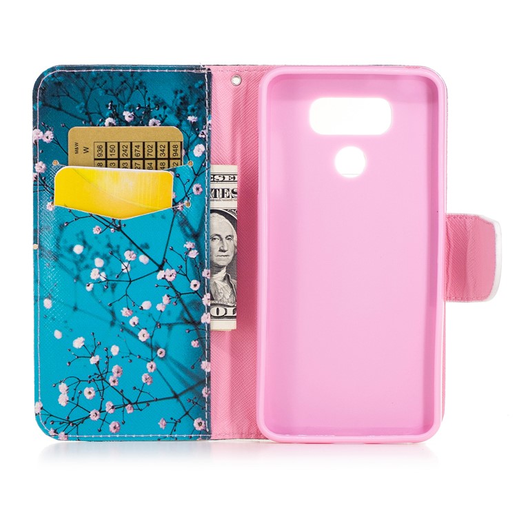 Pattern Printing Wallet Leather Case with Stand for LG G6 - Tree with Flowers-8