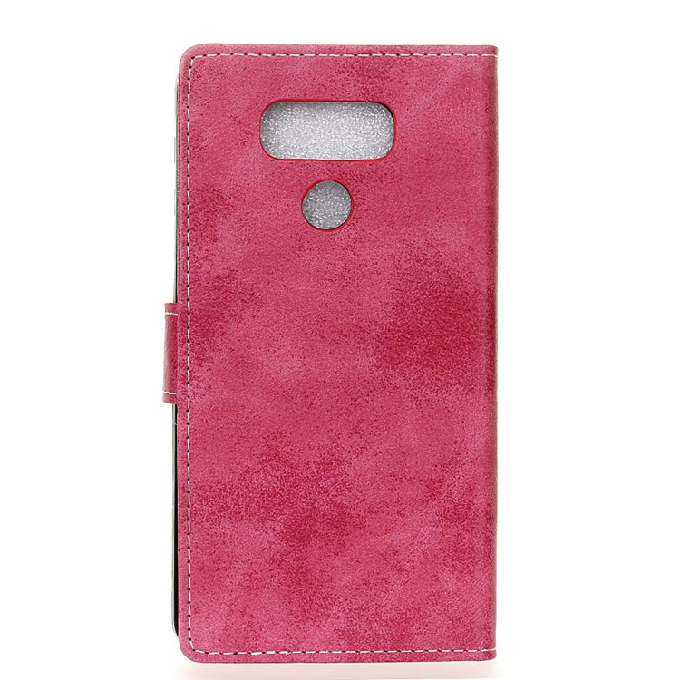 Retro Style Leather Case Wallet Phone Cover for LG G6 - Rose-3