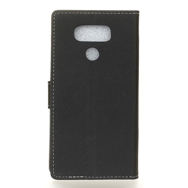 For LG G6 Cross Texture Wallet Leather Case Stand Cover - Black-3